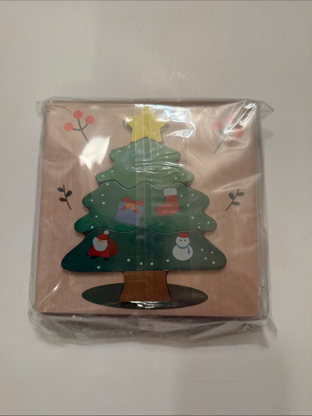 4 Pack Christmas Wooden Puzzles for Kids Christmas Toys, New